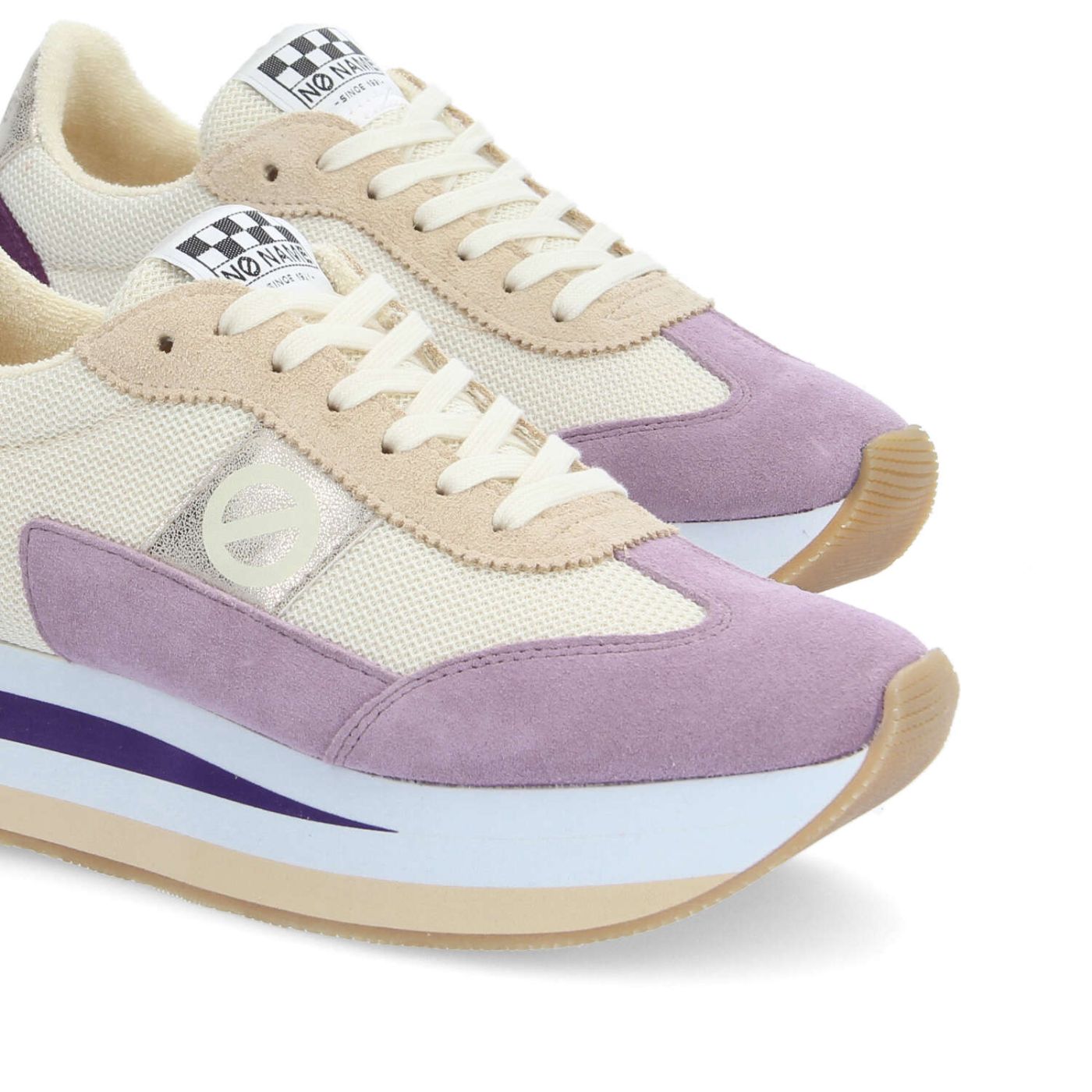 FLEX M JOGGER W - SUEDE/SDE/KNIT - LILAC/BEIGE/OFF WHITE